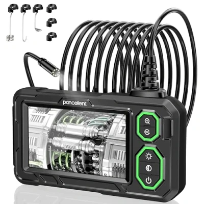 Afbeelding van pancellent industriële endoscoop inspectiecamera, 4,3 inch IPS Borescope rioolcamera met 1920P Handheld IP67 waterdichte slangencamera 8 LED lampjes 5 m semi stijve kabel