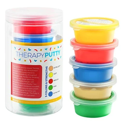 Afbeelding van Sensory Tactile Theraputty Therapy Putty Multi Pack 5 kleuren / sterktes Handtrainer Vingertrainer Artritis