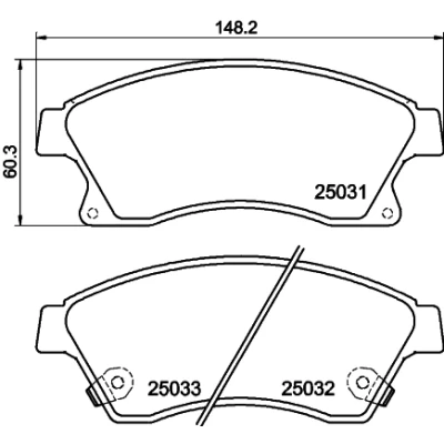 Afbeelding van HELLA 8DB 355 015 231 Remblokkenset Met akoestische slijtagewaarschuwing toebehoren OPEL: Astra J Hatchback, Sports Tourer, GTC