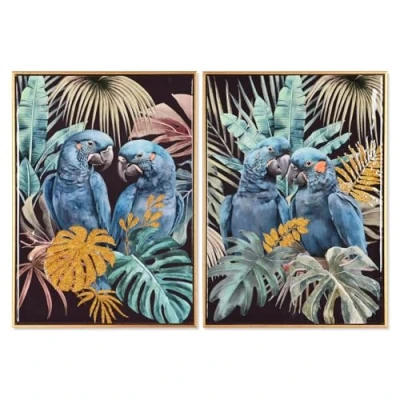 Afbeelding van Schilderij Home ESPRIT Papegaai Tropisch Coating 50 x 3,5 70 cm (2 Stuks)