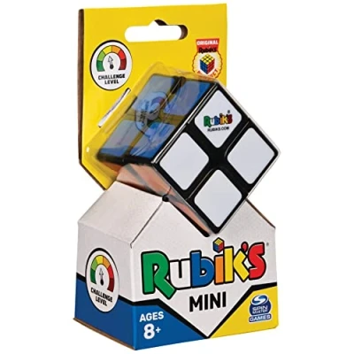 Afbeelding van RUBIK&#039;S SPIN MASTER, de magische kubus 2 x Mini, origineel met lagen van 4 dobbelstenen, professioneel puzzelspel kleurschema, zakformaat, geschikt voor kinderen vanaf 8 jaar