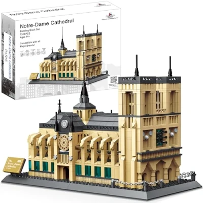 Afbeelding van Apostrophe Games Notre Dame Kathedraal Bouwstenen Set (1382 stuks) Parijs Cathedral Beroemde Landmark Serie Model voor kinderen en volwassenen