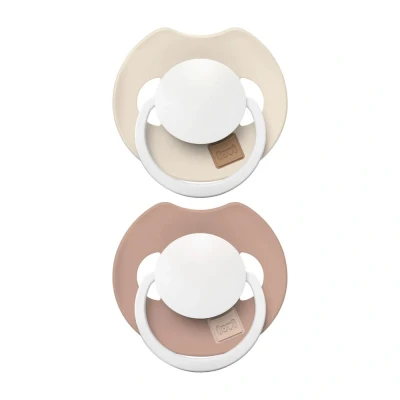 Afbeelding van Difrax LOVI Dynamische Fopspeen 0 tot 6 Maanden Glow in the Dark, Beige &amp; Lichtbruin Hoogwaardig Siliconen, Smaak en geurvrij
