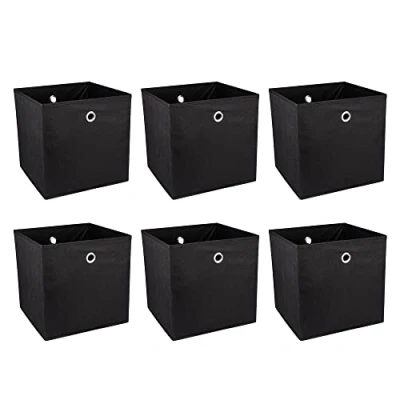 Afbeelding van Ideen mit Herz Opbergdozen, opvouwbaar, 30 x cm, zwart, 6 stuks
