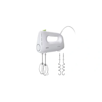 Afbeelding van Braun Household MultiMix 1 HM 1110 WH handmixer met 4 snelheden plus Turbo, FastMix technologie, EasyClick, incl. garde en kneedhaak, bediening één hand, 450W, wit