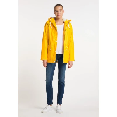 Afbeelding van Regenjas met nepbontvoering DREIMASTER S / Zonnig Geel 100% Polyester