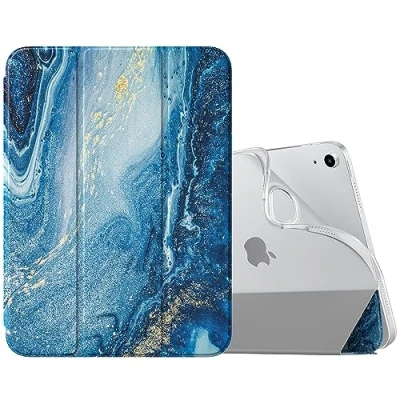 Afbeelding van MoKo Case Fit New iPad 10th Generation 10.9&quot; 2022, Soft TPU Translucent Frosted Back Cover, Slim Light Shell Stand with Auto Wake/Sleep, Gilding Texture, Texture