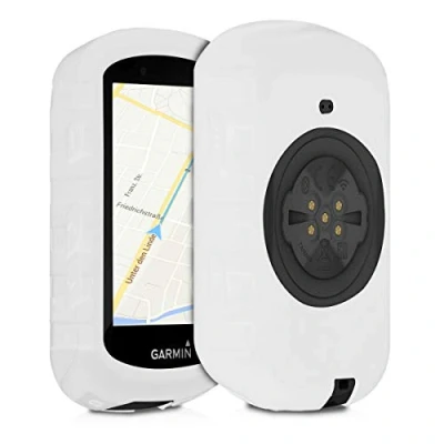 Afbeelding van kwmobile fietscomputer gps hoes compatibel met Garmin Edge 530 Siliconen beschermhoes voor fietsnavigatie in wit