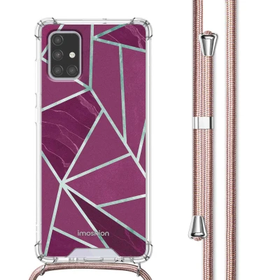 Afbeelding van Samsung Galaxy A71 Hoesje Kunststof iMoshion Softcase/Koordhoesje/Backcover Bordeaux Graphic Telefoonhoesje