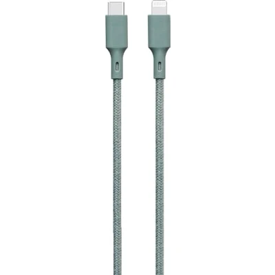 Afbeelding van Just Green USB C naar Lightning kabel Recyclebaar Gevlochten katoen MFi certificering 3A 2 meter Groen