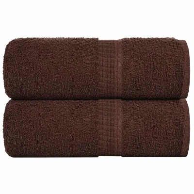 Afbeelding van vidaXL Gastendoekjes 2 st 30x50 cm 360 g/m² 100% katoen bruin