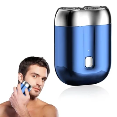 Afbeelding van elektrisch scheerapparaat, scheerapparaat voor baard, nat en droog heren, mini draagbaar dubbel USB type C oplaadbaar, waterdicht,