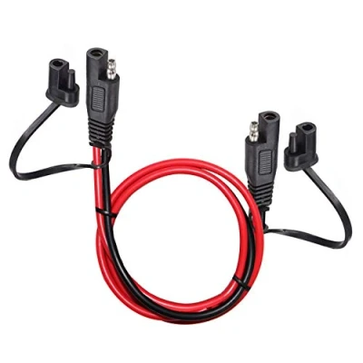Afbeelding van YETOR SAE stekker verlengkabel, 2 pins 10AWG 3.28FT auto verlengkabel met gelijkstroomvoeding en stofkap .
