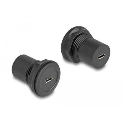 Afbeelding van Delock USB 2.0 Typ Micro B zu Einbaubuchse schwarz
