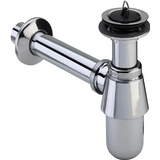 Afbeelding van Viega chroom plugbekersifon met rozet en muurpijp 11/4 x