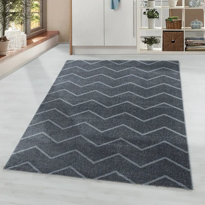 Afbeelding van Laagpolig vloerkleed Smoothly Weave Grijs/Wit 140x200cm Adana Carpets