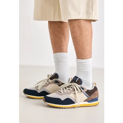 Afbeelding van Pepe Jeans London LINK Sneakers laag, Heren, Maat: 41, Navy Leer en textiel