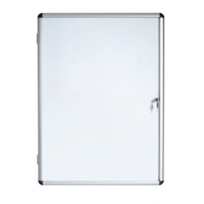 Afbeelding van Bi Office Showkast vitrine &quot;Enclore&quot;, whiteboard, mangetisch binnenoppervlak, geschikt voor 1 x DIN A4, zilveren aluminium frame, afsluitbaar
