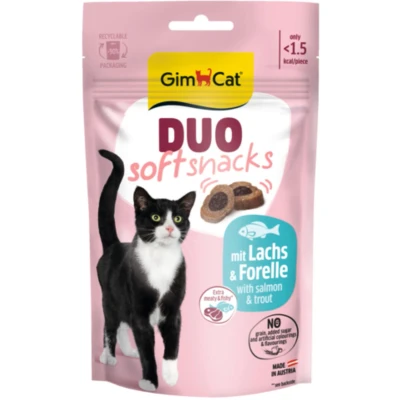 Afbeelding van GimCat Duo Kattensnack Zalm&amp;Forel 50 gr
