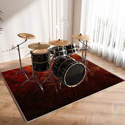 Afbeelding van Drumkleed Drummat Geluiddichte Mat Drumtapijten Antislip Deken Voor Elektronische Jazz Drumstel Basdrum Snare En Andere Muziekinstrument Rechthoek Drumtapijt 160 x 120 cm (Dikken)