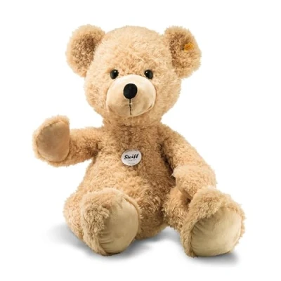 Afbeelding van Steiff knuffeldier Fynn Teddybeer, schattig met kunststof ogen, kinderen, jongens en meisjes, zachte knuffelvrienden, pluche dier 80 cm, beige, 111389