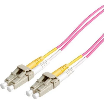 Afbeelding van LC Duplex Optical Fiber Patch kabel Multi Mode OM4 paars / LSZH 0,50 meter