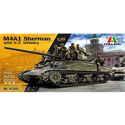 Afbeelding van Italeri 6568 M4a1 Sherman With Infantry 1:35