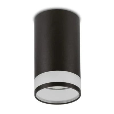 Afbeelding van Maclean Opbouwarmatuur/buis spot rond aluminium GU10 55x105mm zwart MCE361 B