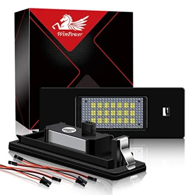 Afbeelding van WinPower Foutloos 24SMD LED Aantal Kentekenplaatverlichting Montage Koel Wit Lampen Lamp 6000 K voor E87 / E63 E64 E81 E85, 2 stuks