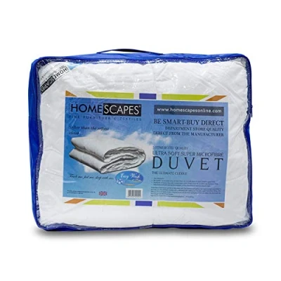 Afbeelding van HOMESCAPES Super microvezel dekbed 13,5 TOG &#039;Feels Like Down&#039; zwaargewicht extra dik winterdekbed hypoallergeen anti allergeen en stofmijt ultrasoft wasbaar thuis, kingsize