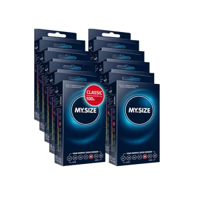 Afbeelding van MY.SIZE Classic condooms maat 1 I 60 mm breed 100 stuks pack premium extra dun true to touch gossamer dunne 0,07 wanddikte veganistisch