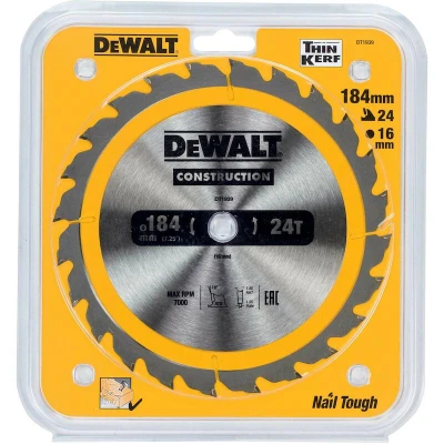 Afbeelding van DeWalt Accessoires Cirkelzaagblad 184x16x24t, positief 16, kerf 1,8mm DT1939 QZ