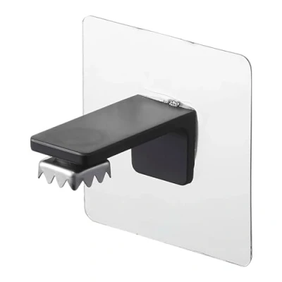 Afbeelding van Yamazaki 5490 Tower zelfklevende haak zeephouder met magneet, zwart, kleefhaak: ABS hars/magneet/polycarbonaat/PET/siliconen zeephouder: roestvrij staal, minimalistisch design