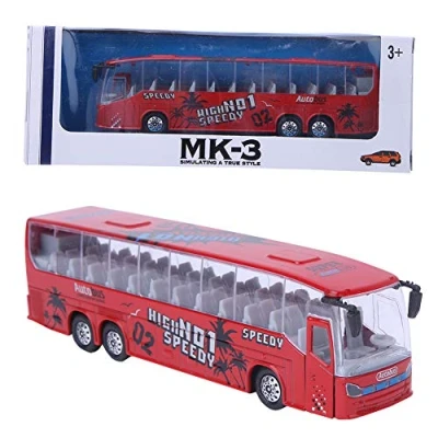Afbeelding van Tnfeeon 1:50 Simulatie Pull Back Alloy Bus Toy, gesimuleerd busvoertuig uit gegoten aluminium, modelspeelgoed met entertainmentmuziek voor kinderen, jongens, meisjes, rood