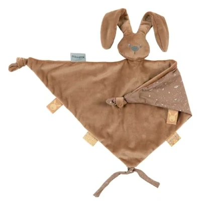 Afbeelding van Nattou Lapidou grote knuffeldoek haas, mokka, maxi