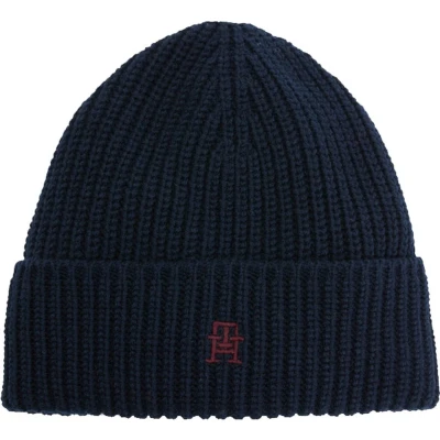 Afbeelding van Tommy Hilfiger TH monogram rib beanie dames space blue