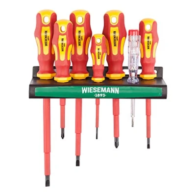 Afbeelding van VDE schroevendraaier set 7 delig incl. spanningzoeker met houder I TÜV GS getest van Wiesemann 81123