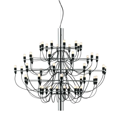 Afbeelding van Flos 209750 by Gino Sarfatti kroonluchter Ø100 opaal chroom