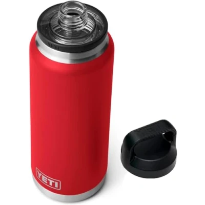 Afbeelding van YETI Rambler Bottle Chug, Vacuum Insulated Stainless Steel with Chug Cap, Rescue Red, 36 oz (1065 ml)