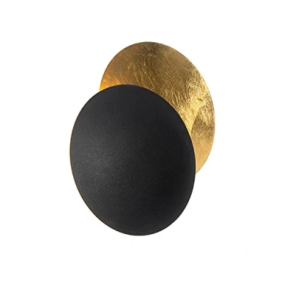 Afbeelding van QAZQA Moderne wandlamp zwart met goud Sunrise