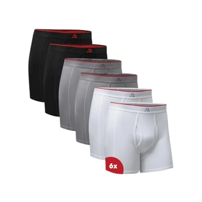Afbeelding van DANISH ENDURANCE Bamboe Boxershorts Heren, Comfortabel, Ademend Ondergoed, Met of zonder gulp, 6 Pack Meerkleurig (2x Zwart, 2x Grijs, Wit) 3XL