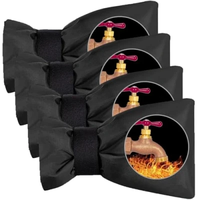 Afbeelding van Outdoor Kraan Cover voor Winter, Upgrade Dikker 9,8 &quot;H x 7,1 &quot;W Buiten Tuin Sokken Winter Vriesbescherming, Waterdichte Herbruikbare Slang Slabbetjes Geïsoleerde Spigot (4 stuks)