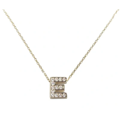 Afbeelding van Gouden ketting met E zirkonia hanger