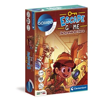 Afbeelding van Clementoni 59230 Escape Game de piramide van farao, gezelschapsspel om te puzzelen en raadselen, incl. instructiekaarten rekwisieten, ideaal als cadeau, familiespel vanaf 8 jaar
