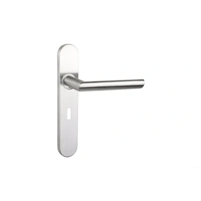 Afbeelding van Lavuzo deurkruk Ragusa RVS met afgerond schild SL56 Per set