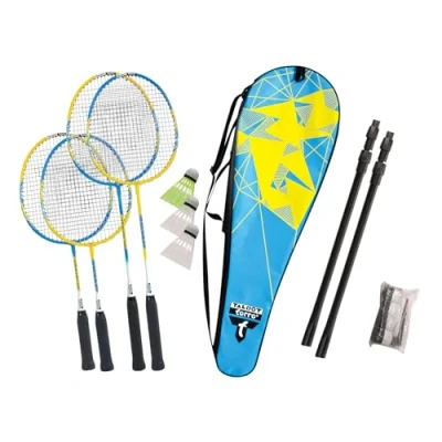 Afbeelding van Talbot Torro Unisex badmintonset Family, 2 juniorrackets 53 cm, standaard rackets, 3 shuttles, hoge badmintonset, familieset, 449507, M EU
