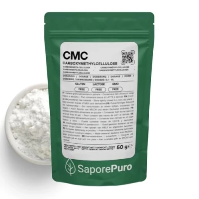 Afbeelding van Saporepuro CMC 50 gr Carboxymethylcellulose ideaal voor ijs, gels, decoraties en pasta&#039;s Uitstekend gelerend stabiliserend middel