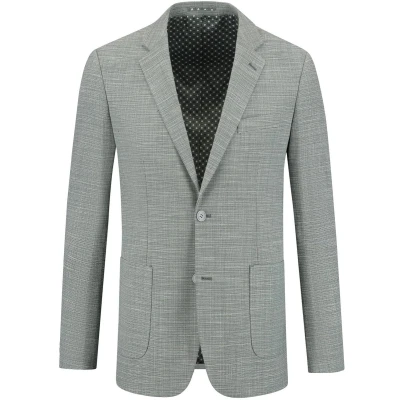 Afbeelding van Gents Colbert linnenstructuur Groen Polyester viscose Maat 25