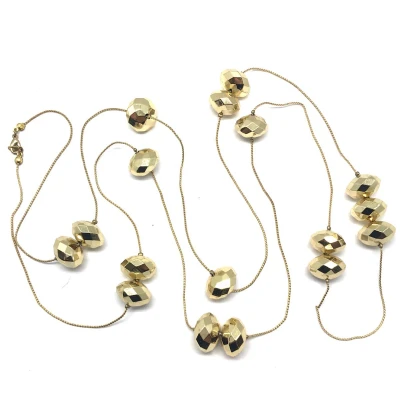 Afbeelding van Behave Lange kralen ketting goud kleur 130 cm