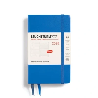 Afbeelding van Leuchtturm1917 Weekly Planner &amp; Notebook A6 Pocket 12 maanden 2025 Hardcover Sky